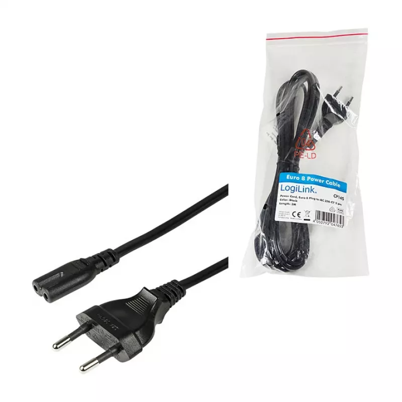 LogiLink CP145 napájací kábel euro konektor na IEC C7 1,8 m čierny
