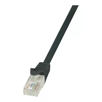 LogiLink CP2013U Cat6 U/UTP RJ45 Ethernet patch kábel, 0,25 m, čierny s ochranou proti zlomeniu