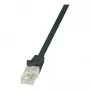 LogiLink CP2013U Cat6 U/UTP RJ45 Ethernet patch kábel, 0,25 m, čierny s ochranou proti zlomeniu