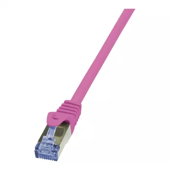 LogiLink CQ3019S CAT 6A S/FTP patch kábel, RJ45, 0,25 m, ružová, LSZH, Snagless