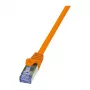 LogiLink CQ3068S Cat.6a S/FTP RJ45 patch kábel, 3m, oranžový, Snagless (LSZH)