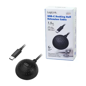 LogiLink CU0099 USB 3.2 Gen1 Type-C konektor samec na konektor samica predlžovací kábel, 5 Gbps, čierna, 1,5 m