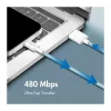 LogiLink CU0329 USB 2.0 Type-C kábel, A/M na C/M, 480 Mbps, 60W, nylon, modrý, 0,5 m
