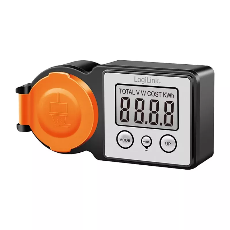 LogiLink Merač spotreby energie do exteriéru, LCD displej, čierna/oranžová