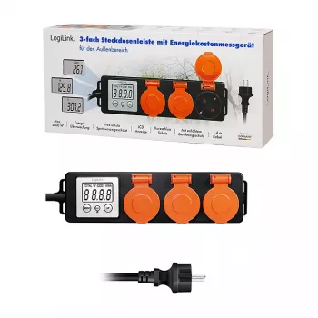 LogiLink Merač spotreby energie do exteriéru s 3 zásuvkami