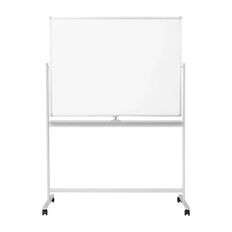 LogiLink EO0064 Mobilná obojstranná biela tabuľa, magnetická oceľ, hliníkový rám, 120x80 cm, biela/strieborná