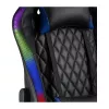 LogiLink EO0076 herná stolička s RGB osvetlením, bedrová opierka, čierna/modrá
