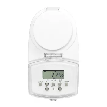 LOGILINK ET0008 Vonkajšie digitálne časové spínače - IP44, 10 programov ZAP/VYP, 16A/3680W, Schuko (typ F), čierna/sivá