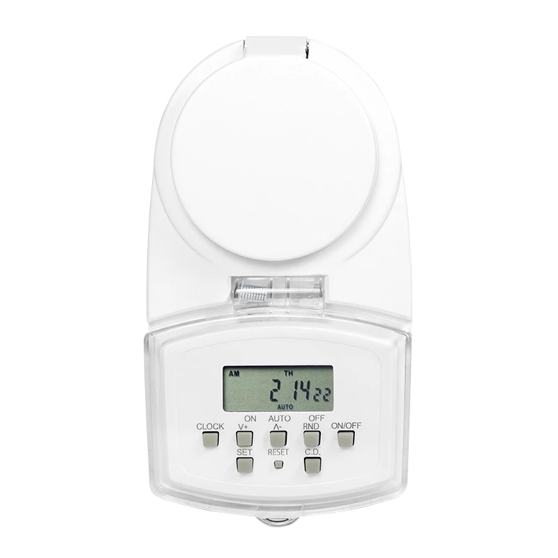 LOGILINK ET0008 Vonkajšie digitálne časové spínače - IP44, 10 programov ZAP/VYP, 16A/3680W, Schuko (typ F), čierna/sivá