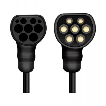 LogiLink EVC0128 Type 2 špirálový kábel pre nabíjanie elektromobilu, 11kW, 3-fázový, 20A, 5m, čierny s úložnou taškou