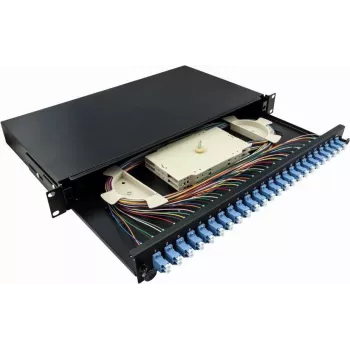 LogiLink F24LC2B 24-portový LC Duplex LWL patch panel 1U 19 palcová rackmontáž čierny