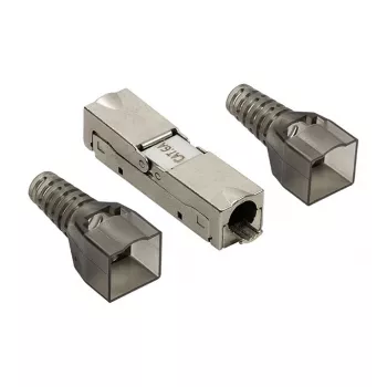 LogiLink na mieste montovateľný RJ45 konektor Cat.6A STP 10G, beznástrojový IDC, zinková zliatina, AWG 22-26, strieborný