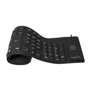 LogiLink flexibilná klávesnica s pripojovacím káblom, čierna (ID0019)
