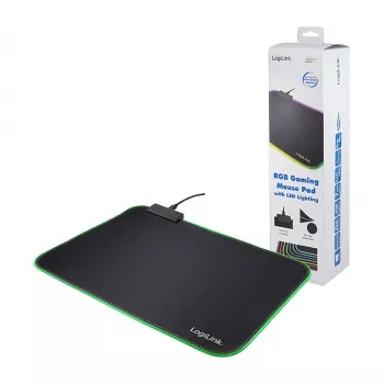 LOGILINK ID0183 herná podložka pod myš s RGB LED, 350x260mm, 3mm mäkká, čierna