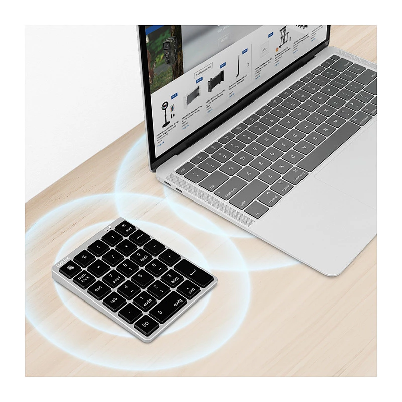 LogiLink ID0212 bezdrôtová numerická klávesnica, 28 klávesov, Bluetooth 5.0, Space Grey