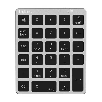 LogiLink ID0212 bezdrôtová numerická klávesnica, 28 klávesov, Bluetooth 5.0, Space Grey