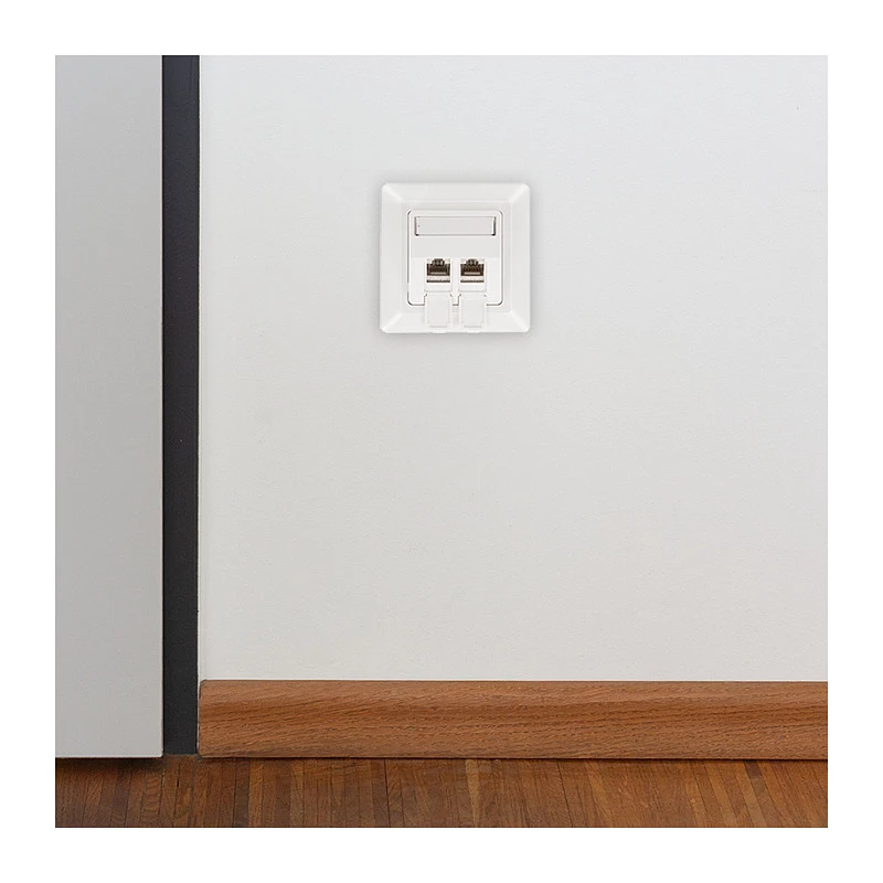 LogiLink kryt keystone pre 2 moduly, predsadený, UP/50, čistobiela