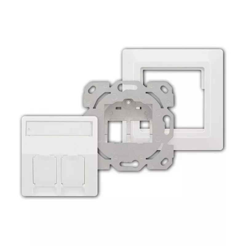 LogiLink kryt keystone pre 2 moduly, predsadený, UP/50, čistobiela