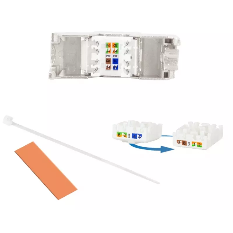 LogiLink Keystone Jack Cat.6A STP s krytkou proti prachu, 14,4 mm, 22-26 AWG, 24 kusov