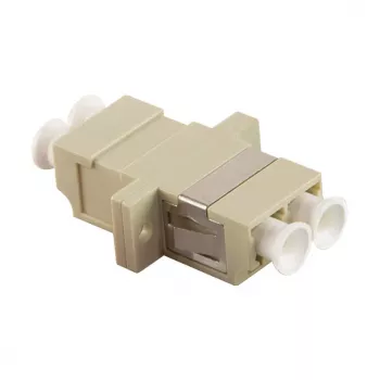 LogiLink LC Duplex multimode optický adaptér s prírubou, béžový