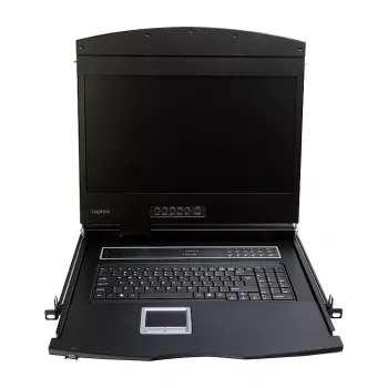 LOGILINK LC902GE KVM konzola s 19-palcovým LCD displejom, VGA, nemecká klávesnica