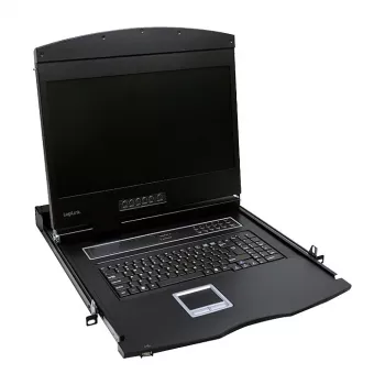 LOGILINK LC902GE KVM konzola s 19-palcovým LCD displejom, VGA, nemecká klávesnica