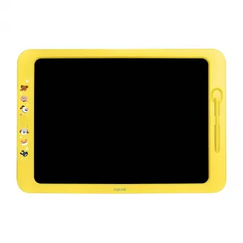 LogiLink LCD písacia tabuľka 19 cm, žltá – opakovane použiteľná viacfarebná kresliaca tabuľa s funkciou vymazania a uzamknutia