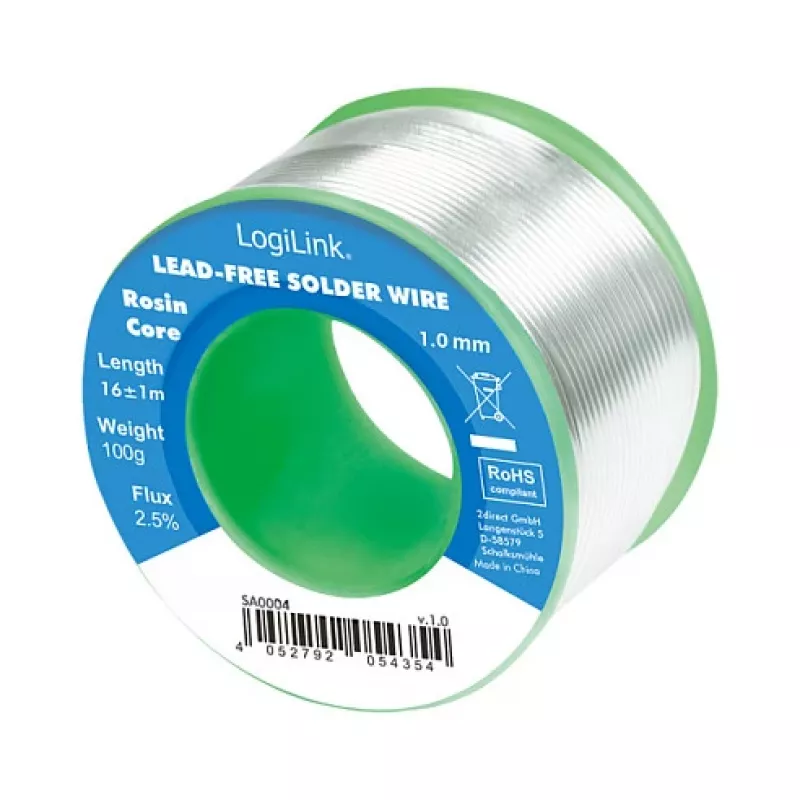 LOGILINK bezolovnatý spájkovací drôt 1mm 100g Sn99.3Cu0.7 No-Clean tavidlo