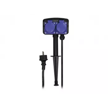 Logilink LPS214 predlžovacia zásuvka, 2 zásuvky so ochranným kontaktom, IP44, kolík do zeme, 2m kábel
