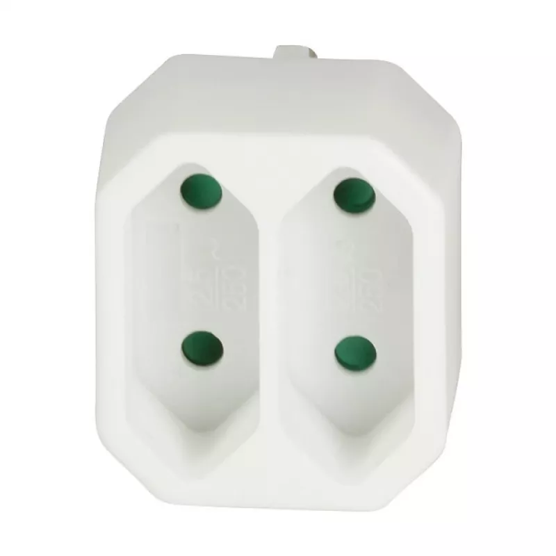 LogiLink LPS218 Euro adaptér zásuvky s 2 zásuvkami, biely