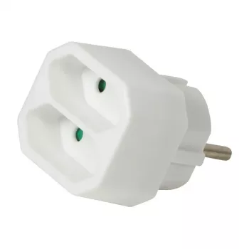 LogiLink LPS218 Euro adaptér zásuvky s 2 zásuvkami, biely