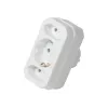 LogiLink LPS221 Schuko na 2x Euro + 1x Schuko zásuvkový adaptér, biely, 16 A, 250 V, 3680 W, detská poistka