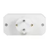 LogiLink LPS221 Schuko na 2x Euro + 1x Schuko zásuvkový adaptér, biely, 16 A, 250 V, 3680 W, detská poistka
