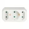 LogiLink LPS221 Schuko na 2x Euro + 1x Schuko zásuvkový adaptér, biely, 16 A, 250 V, 3680 W, detská poistka