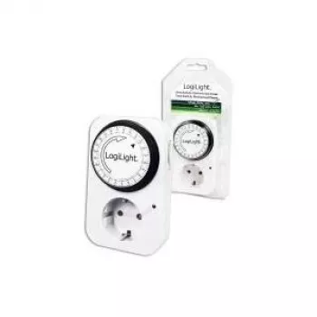 LogiLink mechanický časový spínač ET0001, denné programovanie, 16 A, 3680 W, detská poistka, biely