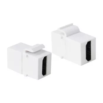 LogiLink NK0014 HDMI keystone spojovací modul, zásuvka na zásuvku, biela, 4K 60Hz, HDCP 2.2, 18 Gbit/s, Snap-in