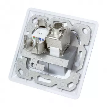 LogiLink NK4020 keystone nástenná zásuvka, podomietková, 2 moduly, signálna biela