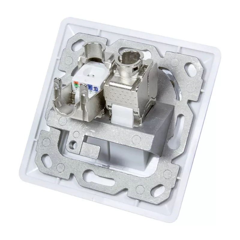 LogiLink NK4020 keystone nástenná zásuvka, podomietková, 2 moduly, signálna biela