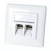 LogiLink NK4020 keystone nástenná zásuvka, podomietková, 2 moduly, signálna biela