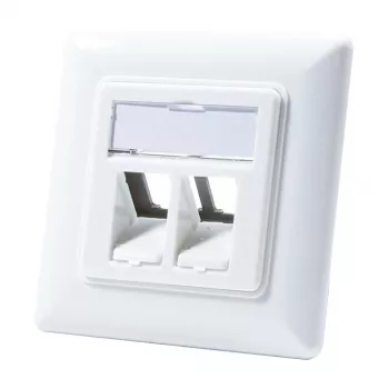 LogiLink NK4020 keystone nástenná zásuvka, podomietková, 2 moduly, signálna biela