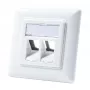 LogiLink NK4020 keystone nástenná zásuvka, podomietková, 2 moduly, signálna biela