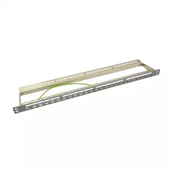 LogiLink NK4039 Keystone patch panel, 24 portov, 0,5HE, tienený, sivý – 19 palcová rackmontáž