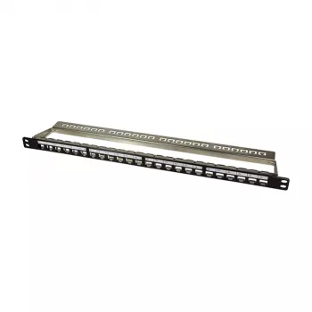 LogiLink NK4040 24-portový tienený Keystone patch panel, 0,5U, čierny