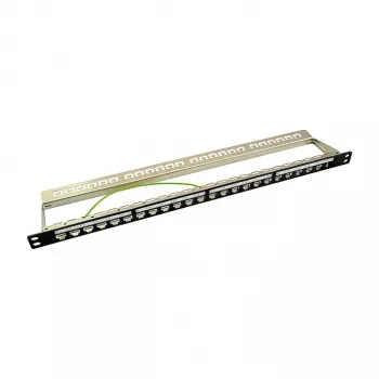 LogiLink NK4040 24-portový tienený Keystone patch panel, 0,5U, čierny