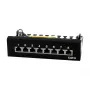 LogiLink NP0017B patch panel – 8 port Cat6 STP, montáž na stenu/pod stôl, čierny