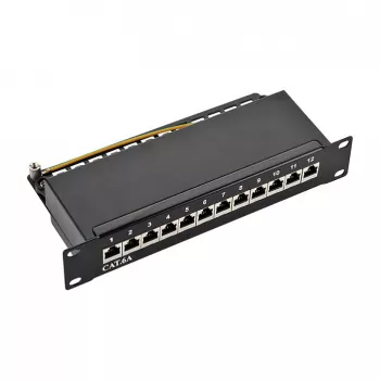 LogiLink NP0052B 12-portový Cat6A STP patch panel
