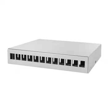 LOGILINK NP0094 Consolidation Point Box 12-portový, montáž na stôl/stenu/koľajnicu, svetlosivý
