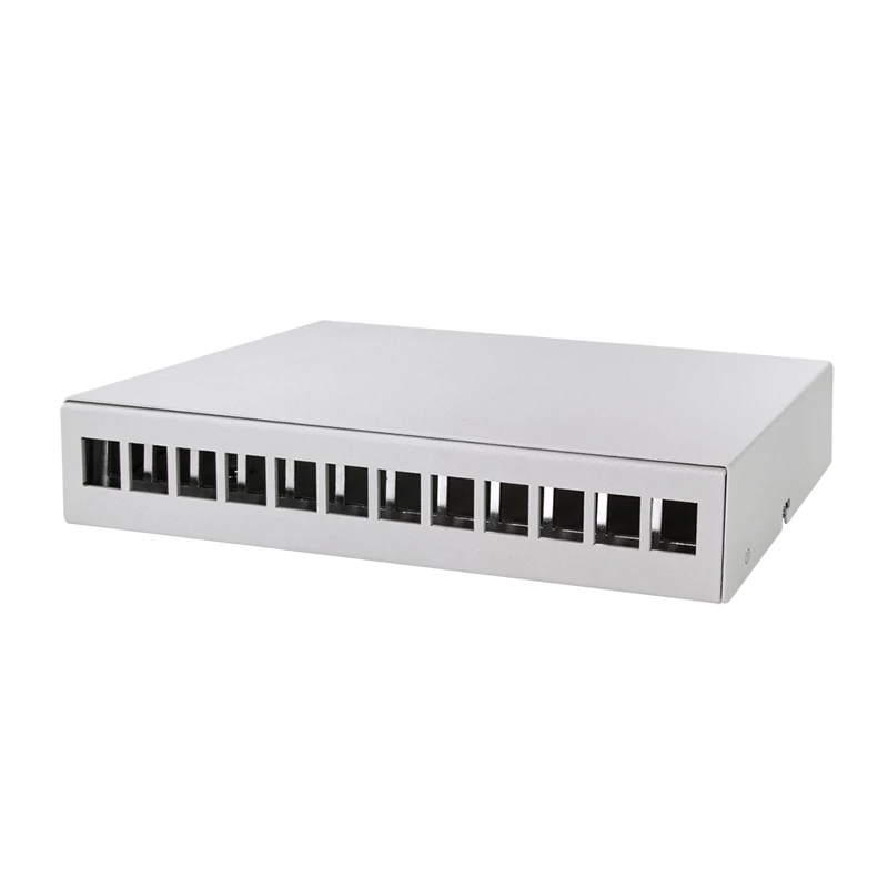 LOGILINK NP0094 Consolidation Point Box 12-portový, montáž na stôl/stenu/koľajnicu, svetlosivý