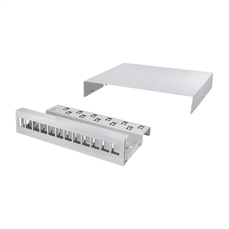 LOGILINK NP0094 Consolidation Point Box 12-portový, montáž na stôl/stenu/koľajnicu, svetlosivý