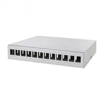 LOGILINK NP0094 Consolidation Point Box 12-portový, montáž na stôl/stenu/koľajnicu, svetlosivý